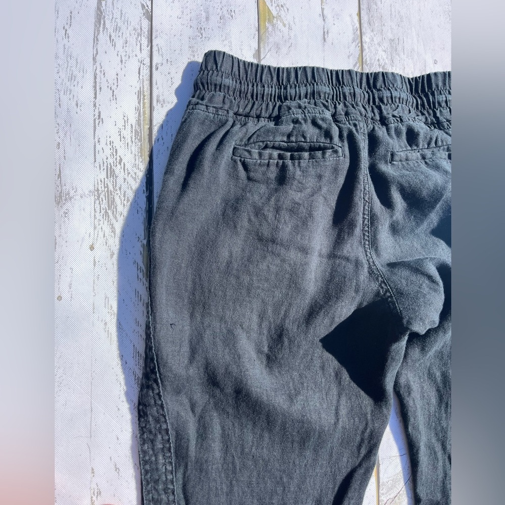Athleta Black Jogger Pants 6 petite LINEN - Picture 6 of 9